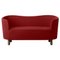 Red and Smoked Oak Raf Simons Vidar 3 Mingle Sofa by Lassen 1
