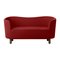 Red and Smoked Oak Raf Simons Vidar 3 Mingle Sofa by Lassen 2