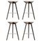 Brown Oak and Stainless Steel Bar Stools by Lassen, Set of 4 1