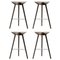 Brown Oak and Stainless Steel Bar Stools by Lassen, Set of 4, Image 1