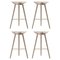 Oak and Brass Bar Stools by Lassen, Set of 4, Image 1