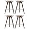 Brown Oak and Stainless Steel Counter Stools by Lassen, Set of 4 1