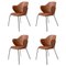 Brown Leather Lassen Chairs by Lassen, Set of 4, Image 1