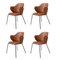 Brown Leather Lassen Chairs by Lassen, Set of 4 2