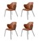 Brown Leather Lassen Chairs by Lassen, Set of 4, Image 2