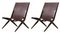 Brown Stained Oak and Brown Leather Saxe Chairs by Lassen, Set of 2 2
