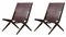 Brown Stained Oak and Brown Leather Saxe Chairs by Lassen, Set of 2, Image 2