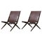 Brown Stained Oak and Brown Leather Saxe Chairs by Lassen, Set of 2 1