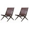 Brown Stained Oak and Brown Leather Saxe Chairs by Lassen, Set of 2, Image 1