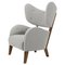 Light Grey Raf Simons Vidar 3 Smoked Oak My Own Chair Lounge Chair by Lassen 1