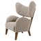 Dark Beige Sahco Zero My Own Chair in Smoked Oak Lounge Chair by Mogens Lassen 1