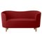 Raf Simons Vidar 3 Mingle Sofa in Red and Natural Oak by Mogens Lassen 1