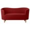 Raf Simons Vidar 3 Mingle Sofa in Red and Natural Oak by Mogens Lassen, Image 1