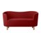 Raf Simons Vidar 3 Mingle Sofa in Red and Natural Oak by Mogens Lassen 2
