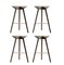 Brown Oak and Copper Bar Stools by Lassen, Set of 4 2