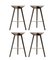 Brown Oak and Brass Bar Stools by Lassen, Set of 4 2