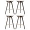 Brown Oak and Brass Bar Stools by Lassen, Set of 4, Image 1