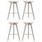 Oak and Stainless Steel Bar Stools by Lassen, Set of 4 1