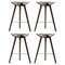 Brown Oak and Copper Counter Stools by Lassen, Set of 4 1