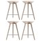 Oak and Stainless Steel Counter Stools by Lassen, Set of 4 1