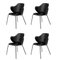 Black Leather Lassen Chairs by Lassen, Set of 4 2