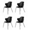 Black Leather Lassen Chairs by Lassen, Set of 4, Image 2