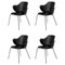 Black Leather Lassen Chairs by Lassen, Set of 4 1