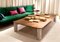 Medium Sunday Coffee Table in Black Wood and Green Marble by Jean-Baptiste Souletie, Image 6