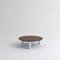 Round Sunday Coffee Table in Walnut and White Marble by Jean-Baptiste Souletie 2