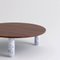 Round Sunday Coffee Table in Walnut and White Marble by Jean-Baptiste Souletie 3