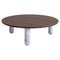 Round Sunday Coffee Table in Walnut and White Marble by Jean-Baptiste Souletie, Image 1