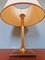 Lámpara de escritorio de cuero marrón y latón, años 60, Imagen 7