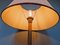 Lámpara de escritorio de cuero marrón y latón, años 60, Imagen 16