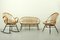 Set da salotto in vimini e metallo con divano, sedia e sedia a dondolo di Rohé Noordwolde, anni '60, set di 3, Immagine 1