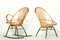 Mobilier de Salon en Rotin et Métal avec Canapé, Chaise et Rocking Chair de Rohé Noordwolde, 1960s, Set de 3 8