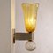 Lámparas de pared de cristal de Murano en ámbar, Italia, años 90. Juego de 2, Imagen 4