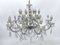 Large Mid-Century Maria Teresa Crystal and Brass Chandelier, Italy, 1940s 1