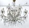 Large Mid-Century Maria Teresa Crystal and Brass Chandelier, Italy, 1940s 11