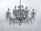 Large Mid-Century Maria Teresa Crystal and Brass Chandelier, Italy, 1940s 2