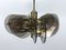 Postmodern Brass and Thick Glass Chandelier by Gino Paroldo, Italy, 1970s 7