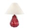 Lampada da tavolo in vetro rosso rubino di Vetreria Archimede per Seguso, Immagine 1