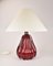Rubinrote Tischlampe aus Glas von Vetreria Archimede für Seguso 9