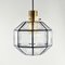 Large Mid-Century Octagonal Iron & Clear Glass Ceiling Light from Limburg, Germany, 1960s 2