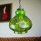 Mid-Century French Country Style Emerald Green Glass Hanging Lamp, 1970s 6