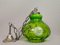 Lámpara colgante francesa Mid-Century de estilo rústico de vidrio verde esmeralda, años 70, Imagen 4