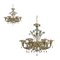 Venetian Transparent-Gold Murano Glass Chandeliers by Simoeng, Set of 2, Image 1