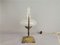 Vintage Portuguese Brass and Glass Aladdin Portable Table Lamp, 1940s 3