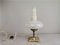 Vintage Portuguese Brass and Glass Aladdin Portable Table Lamp, 1940s 2