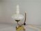 Lámpara de mesa portátil Aladino portuguesa vintage de vidrio y latón, años 40, Imagen 1