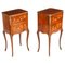 French Bois de Violette Parquetry Bedside Cabinets, 19th Century, Set of 2 1